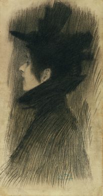 Gustav Klimt, Bust Portrait of a Young Lady with Hat and Cape in Profile from the Left, 1897/98 © Leopold Museum, Vienna, Inv. 1309
