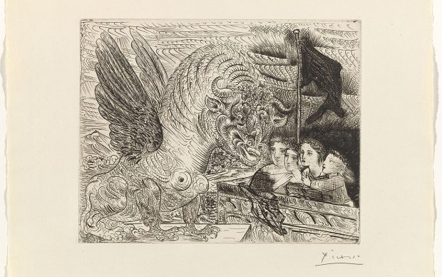 Pablo Picasso, Taureau ailé contemplé par quatre enfants, The Vollard Suite, dicembre 1934