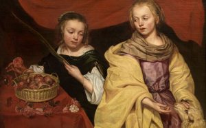 Michaelina Wautier, Twee meisjes als de heiligen Agnes en Dorothea (c) lukasweb - Art in Flanders vzw