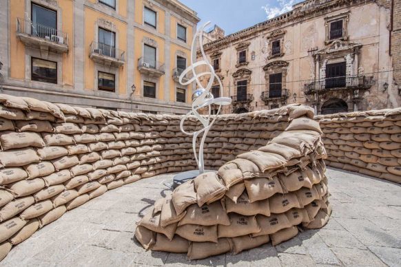 Gianfranco Meggiato, La spirale della vita, veduta dell'installazione a Palermo, 2018