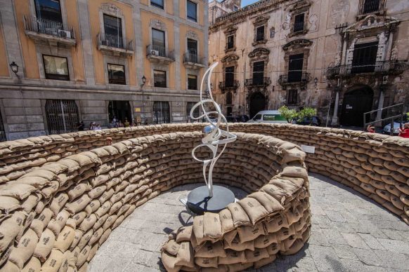 Gianfranco Meggiato, La spirale della vita, veduta dell'installazione a Palermo, 2018