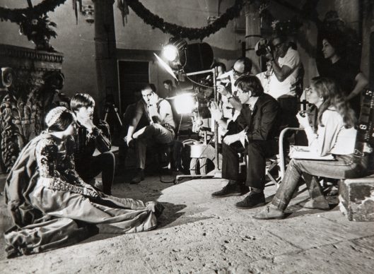 Sul set del film Romeo e Giulietta di Franco Zeffirelli, 1968
