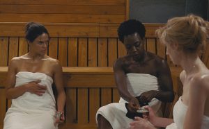 L-R: Michelle Rodriguez, Viola Davis, and Elizabeth Debicki star in Twentieth Century Fox’s WIDOWS. Photo Credit: Courtesy Twentieth Century Fox.