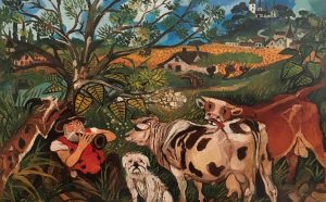 Antonio Ligabue Il pifferaio, s.d. (1943-1945), olio su tavola di co