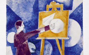 Marc Chagall, Self-Portrait with Easel, 1919, gouache on paper. Private Collection. Credit: Artwork © Artists Rights Society (ARS), New York / ADAGP, Paris