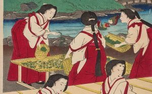 dame di corte addette alla sericoltura