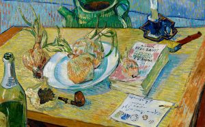 Vincent van Gogh, Still-life with a plate of onions, 1889. Coll. Kröller-Müller Museum, Otterlo