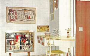 Gio Ponti, Sistemazione del proprio appartamento nell’edificio di via Dezza 49, a Milano, in Domus 334, 1957, camera da letto della figlia