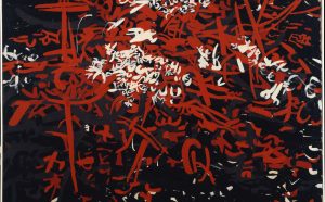 Antonio SANFILIPPO (Partanna (Trapani), 1923 – Roma, 1980) Nero e rosso (Schema astratto 28/55), 1955 olio e tempera su tela 71,5 x 90,5 cm GAM – Galleria Civica d’Arte Moderna e Contemporanea, Torino Acquisto della Fondazione per l’Arte Moderna e Contemporanea CRT dalla sig.ra, Antonella Sanfilippo, 2003