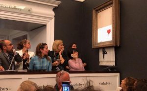 Banksy Bambina pallone autodistrutta Sotheby's asta