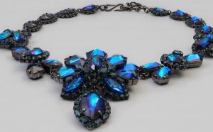 Collar necklace of nickel silver and volcano rhinestones, Henkel & Grosse for Christian Dior, 1962, Private collection of Gisela Wiegert © Hartmut Springer, Gronau