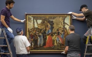 Sandro Botticelli, The Adoration of the Magi, c. 1475 Panel 111 x 143 cm Florence, Galleria degli Uffizi © Florence, Gabinetto Fotografico delle Gallerie degli Uffizi Photo: Haydar Koyupinar, Bayerische Staatsgemäldesammlungen