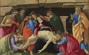 Sandro Botticelli, The Lamentation, c. 1490/95 Panel (poplar) 140 x 209,2 cm Condition after restoration © Bayerische Staatsgemäldesammlungen, Alte Pinakothek, Munich