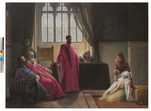 F. Hayez, Valenza Gradenigo davanti ai giudici, 1843-1845, collezione privata