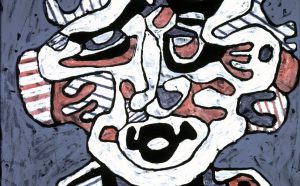 Jean Dubuffet, Solario (portrait), marzo 1967, Vinilico su tela, 100 x 81 cm © 2018 Adagp, Paris/ Siae, Roma