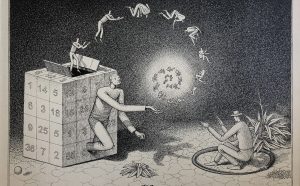 Vladimir Manzhos, Spiral of Life, 2017, ink on paper, 26,4x36,5 cm