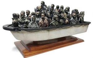 Banksy, How heavy it weighs, 2015, via Instagram