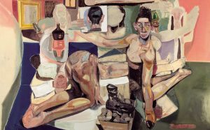 Tesfaye Urgessa, Ich halte dich fest halten 1 (Ti tengo stretto 1), 2018, olio su tela