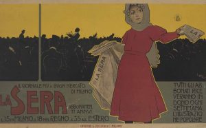 Leopoldo Metlicovitz, La Sera, 1898, cromolitografia su carta, 54,3 x 94 cm. Museo Nazionale Collezione Salce, Treviso