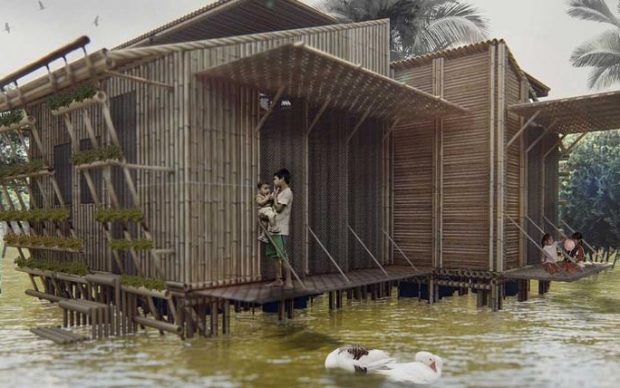 Politecnico Torino Casa sostenibile galleggiante bambù