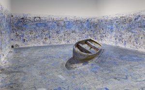 Yoko Ono. Add Color Painting (Refugee Boat) 1960 / 2016-2018 Participatory installation - Collection of the artist Installation view: “Catastrophe and the Power of Art,” Mori art Museum, Tokyo, 2018 Photo: Kioku Keizo Photo courtesy: Mori Art Museum, Tokyo