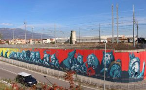 Ericailcane, “....Ma l’amor mio non muore”, per RAMEPROJECT streetart, 2019, Bassano del Grappa