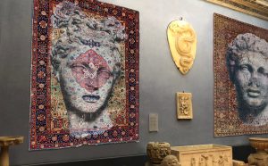 Luca Pignatelli, Persepoli, 2018, tecnica mista su tappeto persiano, Museo Bardini, Firenze