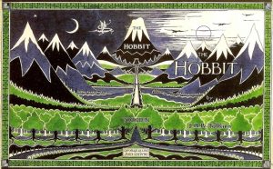 Sovracoperta della prima edizione de Lo Hobbit di J.R.R. Tolkien, 1937
