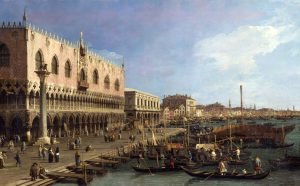Antonio Canal detto Canaletto Il molo verso est con la colonna di S. Marco Olio su tela, cm 111 x 186 (inv. 1473) Milano, Raccolte d’Arte Antica e Pinacoteca del Castello Sforzesco