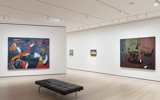 Installation view of Joan Miró: Birth of the World, The Museum of Modern Art, New York, February 24–June 15, 2019. © 2019 The Museum of Modern Art. Photo: Denis Doorly