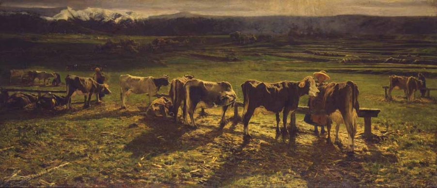 Mostra Ottocento. L’arte dell’Italia tra Hayez e Segantini - Giovanni Segantini: Alla stanga, 1886, olio su tela. Roma, Galleria Nazionale d'Arte Moderna e Contemporanea