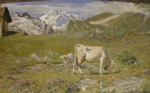 Mostra Ottocento. L’arte dell’Italia tra Hayez e Segantini - Giovanni Segantini: Pascoli di primavera, 1896, olio su tela. Milano, Pinacoteca di Brera