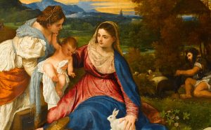 Titian (c. 1488/90–1576) Madonna and Child, St Catherine and a Shepherd (the “Madonna of the Rabbit”), c. 1530 Oil on canvas, 71 x 87 cm Paris, Musée du Louvre, Département des Peintures ©bpk / RMN - Grand Palais / Michèle Bellot