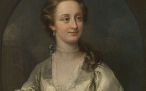 William Hogarth, Ritratto di Signora in abito bianco e orecchini di perle