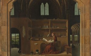 Antonello da Messina San Girolamo nello studio , 1475 ca. olio su tavola di tiglio , 45,7 x 36,2 cm The National Gallery, Londra Crediti fotografici: ©The National Gallery, London