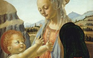 Andrea del Verrocchio (Firenze, 1435 circa -Venezia, 1488) Madonna col Bambino 1470 o 1475 circa, tempera e olio