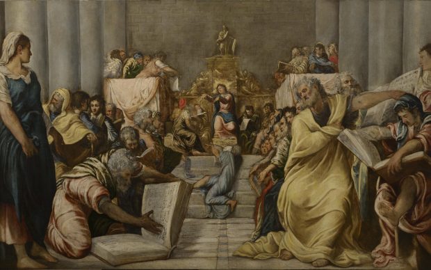 Disputa di Gesù tra i dottori del Tempio, Jacopo Robusti detto il Tintoretto, quinto decennio del XVI secolo, Museo del Duomo di Milano