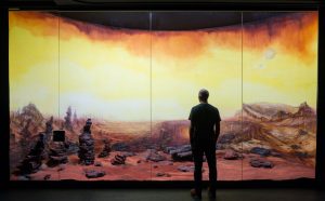 Dominique Gonzalez-Foerster & Joi Bittle Cosmorama, 2018 Diorama Dimensions variable Exhibition view: Galerie für Zeitgenössische Kunst, Leipzig, 2018 Courtesy the artist, Corvi-Mora, London; 303 Gallery, New York; Esther Schipper, Berlin. Photo: © Nicholas Knight