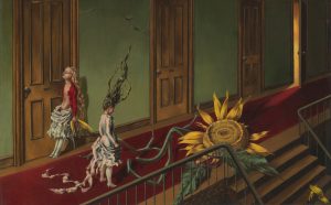 Dorothea Tanning, Eine Kleine Nachtmusik, 1943, Oil paint on canvas, 407 x 610 mm, Tate © DACS, 2019