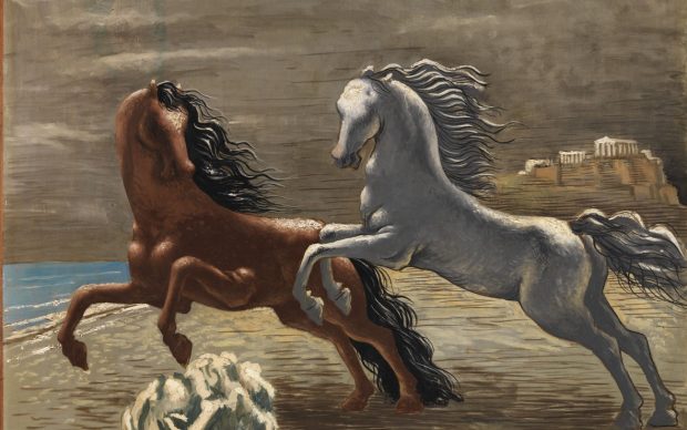 Giorgio de Chirico, Cavalli in riva al mare (Les deux chevaux), 1926