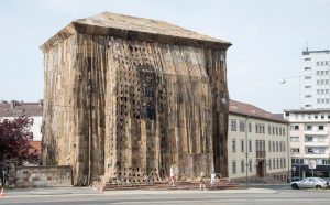 Ibrahim Mahama, Check Point Sekondi Loco. 1901-2030. 2016-2017, documenta 14, Kassel, Germany, installation view