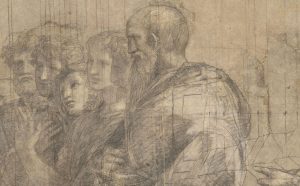 Il cartone preparatorio della Scuola di Atene di Raffaello; © Veneranda Biblioteca Ambrosiana / Malcangi / Mondadori Portfolio