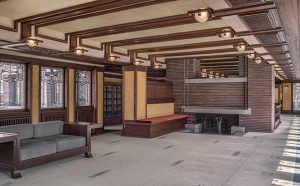 Robie House Living Room, Courtesy of Frank Lloyd Wright Trust