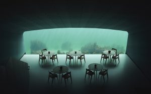 Sala sottomarina del ristorante Under, progetto di Snohetta, photo by Ivar Kvaal
