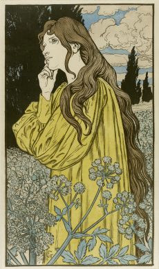 Eugène Grasset, Méditation, 1897, Stampa su seta, 78x43 cm, Private collection, London