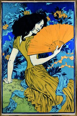 Eugène Grasset, L'Éventail, 1897, Litografia a colori, 126x82 cm, Gretha Arwas Collection, Londra (UK) © Arwas Archive