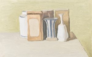 Giorgio Morandi Still Life (Natura morta), 1949 Oil on canvas 30 x 45 cm Nahmad Collection © Giorgio Morandi, VEGAP, Bilbao, 2019