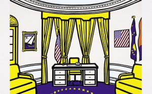 Roy Lichtenstein The Oval Office 1992 Serigrafia su carta Rives 90.5 x 115.4 cm Collection Lex Harding ©Estate of Roy Lichtenstein