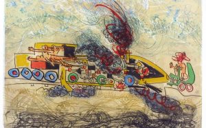 Roberto Matta Les Oh! Tomobiles, 1972, Colored aquatint etching, Museum der Moderne Salzburg Collection © Museum der Moderne Salzburg / Bildrecht, Vienna, 2019