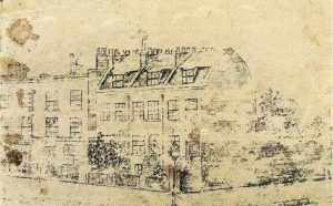 Vincent van Gogh, disegno della sua casa in Hackford Road a Londra, 1873-74, fonte Wikipedia